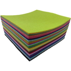 flic-flac 54pcs Felt Fabric Sheet Assorted Color Felt Pack DIY Craft Squares Nonwoven (20 x 20 cm)