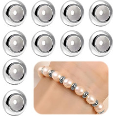 Упаковка из 10 бусин-проставок из нержавеющей стали, совместимых с Pandora, Troll, Chamilia, Kay, Carlo Biagi, Zable - идеально подходит для DIY браслетов и ожерели