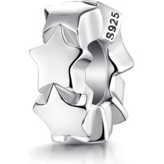 MATERIA by Matthias Wagner Bead Stopper Stars Charm Pendant Silver 925 с резиновым кольцом 1152, стерлинговое серебро