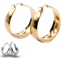 MAJALE Золотые серьги-обручи для женщин в креольском стиле - Большие золотые серебряные серьги - Толстые подвески из нержавеющей стали - Аксес