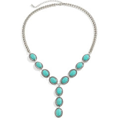 Заявление ожерелья в преувеличенно бирюзовый - женщины ювелирные изделия богемный геометрический ключица кулон лохматые ювелирные издел