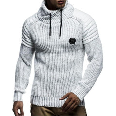 Leif Nelson Мужской вязаный джемпер с шалевым воротником - Slim Fit - Для зимы/лета и современных мужчин - Черный джемпер с длинными рукавами и воротн