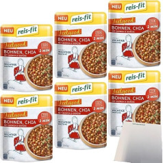 Reis-Fit Feelgood Chia Beans Quinoa and Vegetables Pack of 6 (6 x 250 g Pack) + usy Block