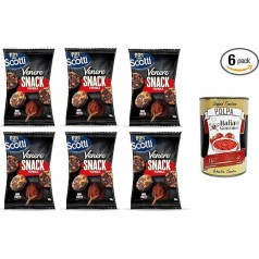 Riso Scotti Venere Snack Paprika, коричневый рис, хрустящий и вкусный, нежареная закуска для перерывов и аперитивов, без глютена, 100% растительное сырье, 6 x 