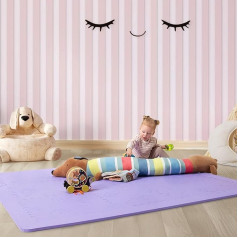 LuBabymats Мини-коврик-пазл для путешествий для малышей, дополнительная подкладка из вспененного материала EVA, 110 x 110 см, фиолетовый
