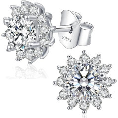LAVUMO Moissanite Серьги Серебро 925.0.5ct VVS1 Круглый Cut Moissanite Stud Серьги, Блестящий Гипоаллергенный Ювелирные Изделия Подарок для Женщин Подруга Жена М