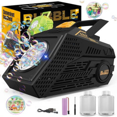 Автоматическая пузырьковая машина, пузырьковая машина 20000+ пузырьков/мин с пузырьковой водой/26 отверстий/2 скорости пузырьков/свет, подаро