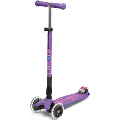 Micro Kickboard Maxi Deluxe Складной светодиодный 3-х колесный самокат швейцарской конструкции с активируемыми движением световыми колесами для детей