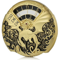 Dragon Roulette Spinner Dice Set 7-in-1 Fidget Spinner Metal DND Dice Set with Luxury Gift Box for Dungeons and Dragons and Table Game (Gold with Black)