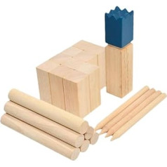JISADER Backyard Game Set Wooden Block Throwing Playset for Lawn Yard Adults