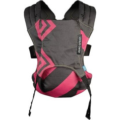 We Made Me Venture 2-в-1 Baby Carrier Harness для спины и живота, 8-35 фунтов (0-24 M), Bubblegum Charcoal Zigzag