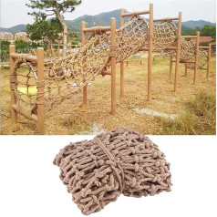 LoiYtrd Climbing Webbing Twine Mesh Climbing Net for Playground Fitness Equipment Vintage Decorative Net Woven Divider Sisal Rope Fence Mesh (4 * 7m (12.12 * 21.21ft))
