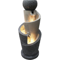 Садовый фонтан со светодиодной подсветкой 66 см с декоративным фонтаном для бассейна Water Feature Indoor Fountain for Indoor and Outdoor Use Warm White, Grey, Beige