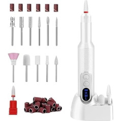Professionelles E-File-Nagel-Bohrer, Electric Nagel-Filer-Kit, Manikürepediküre-Polierformwerkzeuge, Wiederaufladbar, Niedriges Geräusch, Einfach Zu Bedienende, Einstellbare 3-Geschwindigkeit, 13x2,3
