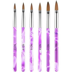 Кисть для гелевых ногтей, набор из 6 кистей для нейл-арта, кисть для гелевых ногтей, набор кистей для УФ-геля, кисть для ногтей, идеальная для 
