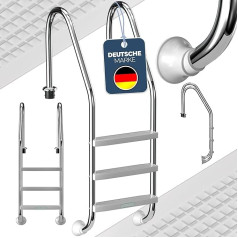 Лестница для бассейна из нержавеющей стали Easy Entry Standard 3-Step для бассейнов высотой более 1,20 м, лестница для бассейна с нескользящими ступеням