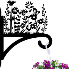 Eisen-Pflanzenaufhänger, Haken für den Außenbereich, Innenbereich, Hängepflanzen, Blumen, Farn, Topf, Laterne, Vogelhäuschen, Windspiele, 30,5 x 38,1cm wetterbeständiger Metall-Wandhalter