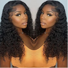 Бразильский парик вьющиеся человеческие волосы 13x4 кружевной фронт человеческие волосы глубокой волны 180% плотности 18 дюймов вьющиеся круж