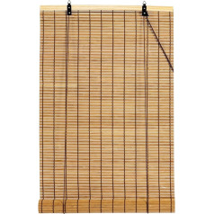 Бамбуковые рулонные шторы, солнцезащитные и приватные, для окон и дверей, непрозрачные, бамбуковые шторы внутри, 60 x 220 см