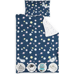 Детское постельное белье Planets 135 x 200 см, сертифицированный Oeko-Tex комплект постельного белья из 2 частей с наволочкой 80 x 80 см, очень мягкий ком