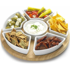 Lazy Susan Вращающийся или вращающийся набор для сервировки закусок Snack Bowl Serving Platter с керамическими тарелками