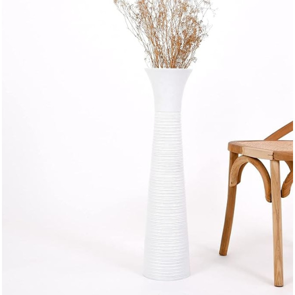 Leewadee Большая декоративная напольная ваза для декоративных веток, высокая стоячая ваза для пампасной травы, дизайнерская деревянная ваза, 7