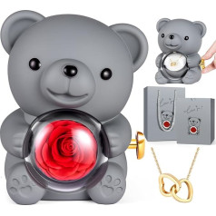 goldmiky Подарочная коробка с вечной розой, коробка с розой, медведь с розой, сохраненные цветы, подарки для мамы, для женщин, Рождество, День Св