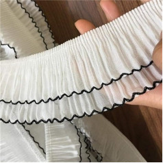 Декоративная бахрома для шитья и ремесел Fringe Trim 7cm Широкий Двухслойный Эластичный Плиссированный Шифон Оборка Отделка Лента Плиты Кружева
