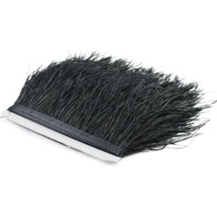 Бордюр из страусиных перьев, 8 - 10 см, аксессуар для рукоделия, вечеринка, свадебное платье, лента для украшений, украшение из плюмажа, черный