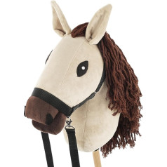 SKIPPI Hobby Horse Biscuit, большая лошадь A3, недоуздок и вожжи в комплекте, хобби-выгул лошади с аксессуарами, экрю, миндаль, светло-бежевая лошадь