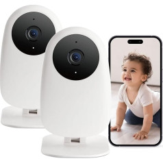 Nooie 2K Baby Monitor with Camera and App, Smart Baby Monitor WiFi with Night Vision, Crying/Motion/Noise Detection, 2-Way Audio, Works with Alexa, App Control, Cloud/SD Storage