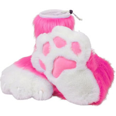 ZFKJERS Косплей животное кошка пластиковые когти для меховой костюм ноги лапы обувь меховые лапы тапочки взрослый костюм аксессуар набор (роз