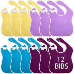 Toppy Toddler 12 x непромокаемых детских нагрудников с попперами - легко стираются (18-48 месяцев), фиолетовый