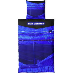 HSV Stadium 2 Piece Duvet Cover Set 80 x 80 cm & 135 x 200 cm 100% Cotton Blue Abstract Stadium Design Zip 1 Piece