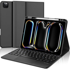 Чехол IVEOPPE с магнитно-съемной клавиатурой Bluetooth QWERTZ для iPad Pro 11 дюймов 2024 (M4), 5-е поколение - с тачпадом, черный