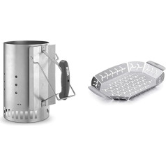Weber 7416 Anz ndkamin Rapidfire, барбекю с углем, Anz nden, 19 x 19 x 30,5 см & 6677 Medium Original Grill Basket