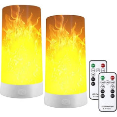 Hawofly Светодиодная лампа с эффектом пламени, 2 упаковки, перезаряжаемая USB лампа с пультом дистанционного управления и таймером, реалистичны