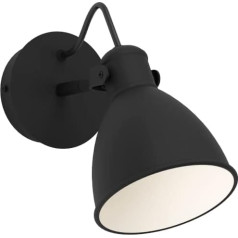 EGLO San Peri 1 LED Indoor Wall Light Industrial с подвижным точечным светом, металлический настенный точечный светильник в черно-белом цвете, светильник для пр