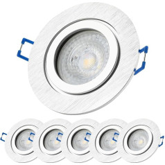 Sweet Led 6 x LED встраиваемых точечных светильников 230 V GU10 IP44 из алюминия, встраиваемые светильники с лампой 7 Вт (теплый белый) - встраиваемые све