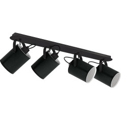 Потолочный светильник EGLO Villabate, потолочный светильник с 4 лампочками, классика, потолочный точечный светильник из стали и текстиля, светиль