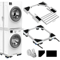 NIUXX Универсальный комплект для штабелирования и подвижная база для сушильной машины и стиральной машины, регулируемый размер с веревкой-т