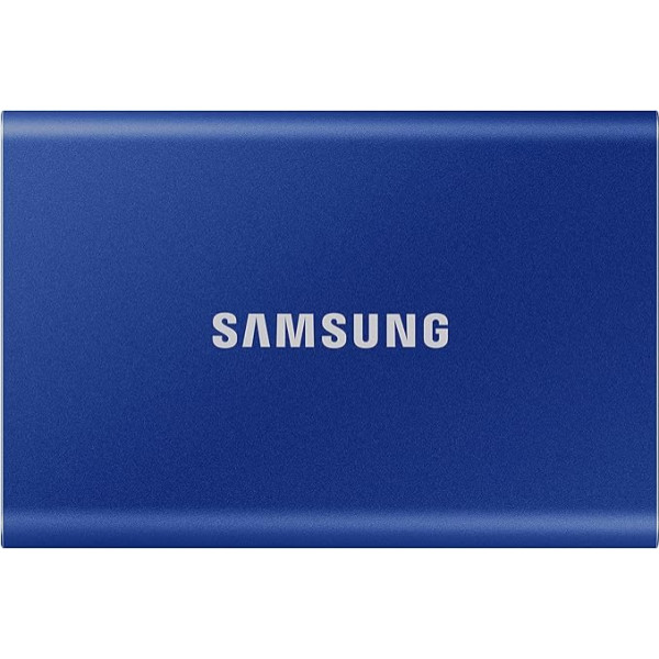 Портативный твердотельный накопитель Samsung T7 - 1 ТБ - USB 3.2 Gen.2 Внешний твердотельный накопитель Indigo Blue (MU-PC1T0H/WW)