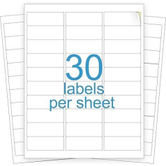 KKBESTPACK 30 Up Shipping Address Labels - 1 Inch x 2-5/8 Inch Self-Adhesive Barcode FNSKU Stickers for Inkjet and Laser Printer (500 Sheets / 15000 Labels)
