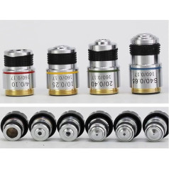 Zubehör für Labormikroskope 20,2mm. 4x 10x 40x 100x Achromatische Objektivlinse for biologisches Mikroskop(1 SETS)