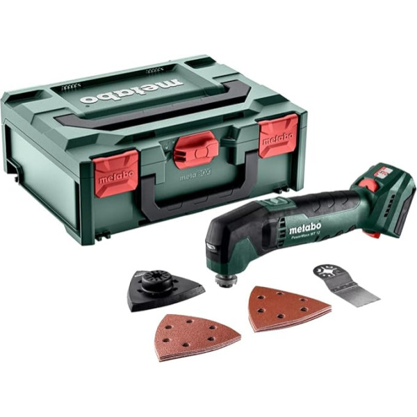 Metabo PowerMaxx MT 12 Аккумуляторный мультиинструмент 12 В в metaBOX 145 (диск для погружной пилы, треугольная шлифовальная пластина, клейкие шлифовальны