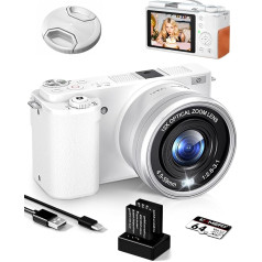 Ade Цифровая камера 4K 64MP с CMOS-сенсором и 12X оптическим зумом Компактная камера с 2,8-дюймовым дисплеем, WiFi/HDMI, картой памяти 64GB, 2 аккумуляторами