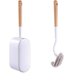 Туалетная щетка настенная Комплект туалетных щеток для слива Термопластиковая туалетная щетка с длинной деревянной ручкой Туалетная щет