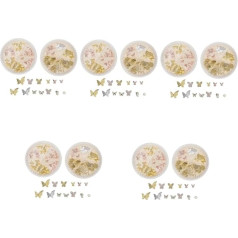 Healeved 5 Наборы Ногтей Аксессуары Металл Бабочки Nail Art Шармы Мини Маникюр Бабочка Украшение Маникюр Nail Art Стразы Ногтей Украшение Цинковый Сп