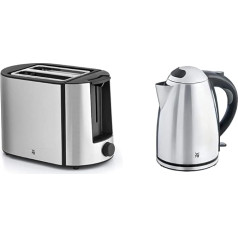 Тостер WMF Bueno Pro из нержавеющей стали, двухслотовый тостер с насадкой для булочек, 870 Вт и чайник Stelio из нержавеющей стали 1,7 л, электрический 