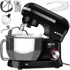 Ruhhy Пищевой процессор из нержавеющей стали с чашей 4,5 л, 1700 Вт - 8 уровней скорости + функция импульса Кухонные приборы для тортов и хлеба с ак